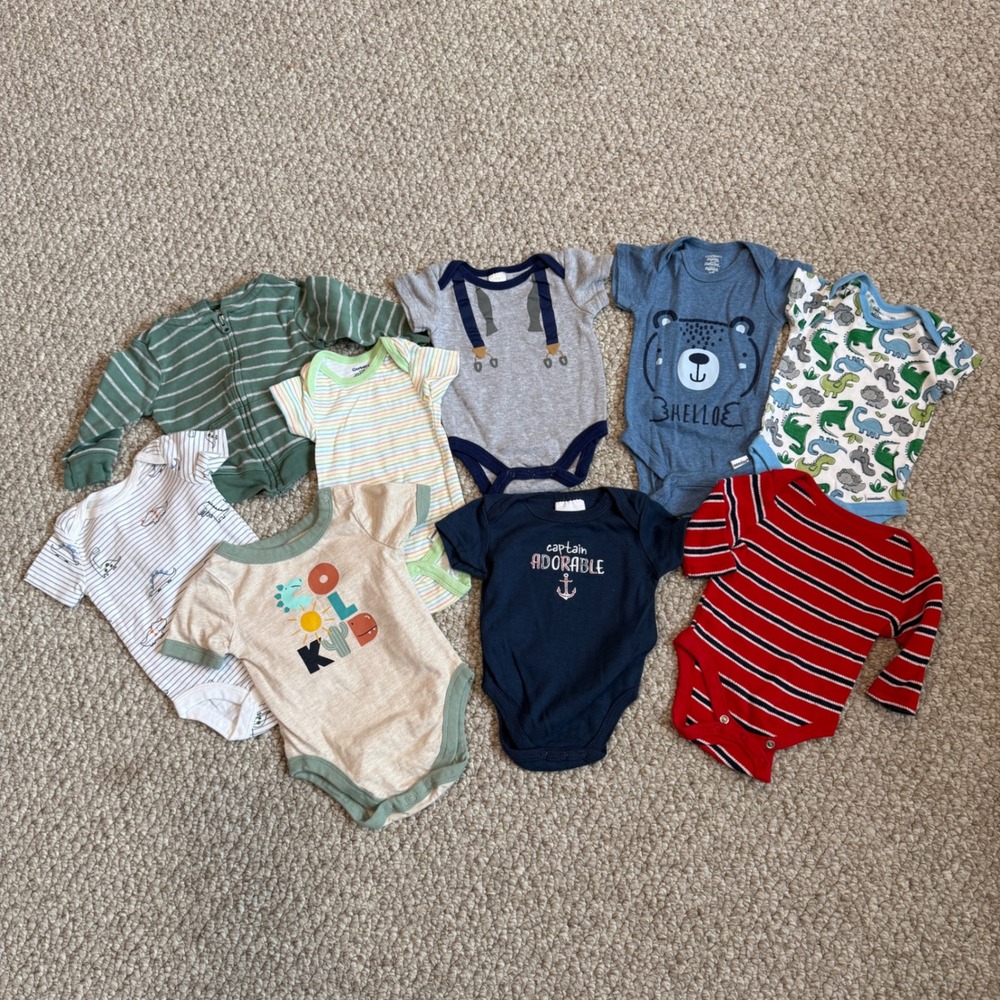 Baby Boy Size 0-3 Months Bundleโ 9pc Gerber Old Navy Koala Baby Onesies Hoodie